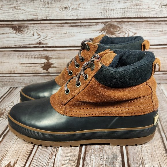 Vtg RIVERSTONE Thermolite Womens 7 Brown Suede Blue Waterproof Winter Snow Boots - Picture 4 of 8